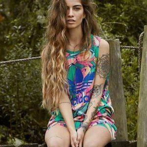 Adidas x The Farm Bananas Floral Trefoil Dress L